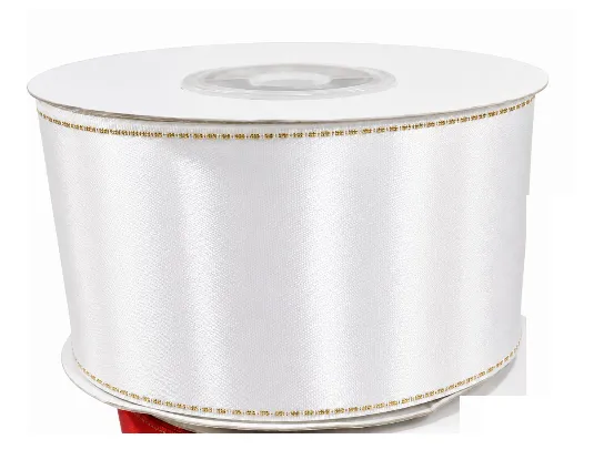CINTA TELA BORDE DORADO 40 MM*30 BLANCO