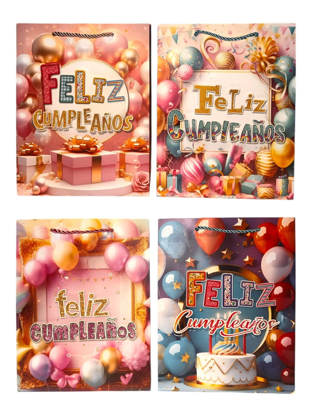 Bolsa Premium 3D Feliz Cumpleaños XL
