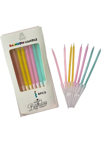 Vela pastel larga x 8und
