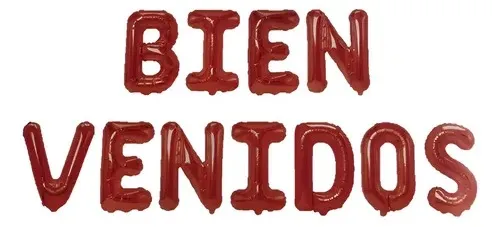 GLOBO BIENVENIDOS LETRA A LETRA ROJO