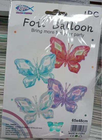 GLOBO FOIL MARIPOSA TORNASOL 65X48CM