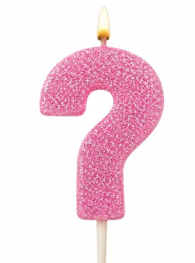 VELA SIGNO DE PREGUNTA PARA PASTEL FUCSIA